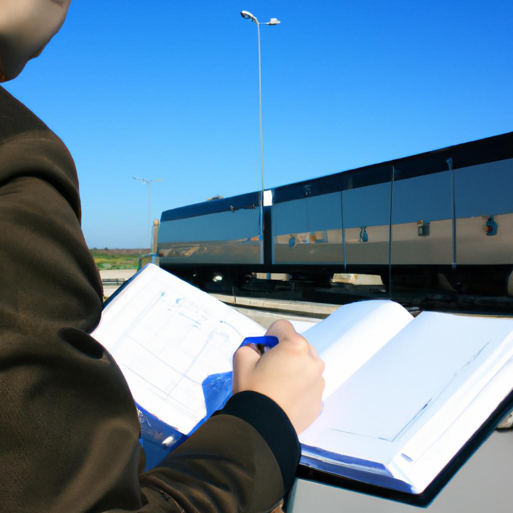 Person analyzing transportation and logistics